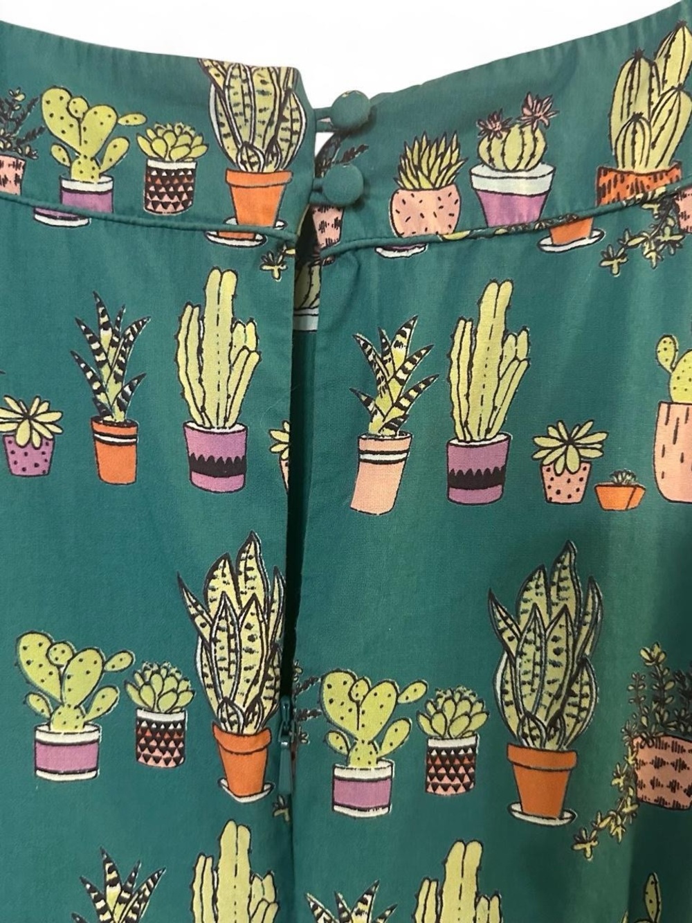 Modcloth Emily Fin Dress Day After Cactus Green Multicolor A-Line Cap Sleeve 2X - Picture 7 of 8